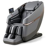 COSTWAY Full Body Zero Gravity Massage Chair, SL Track Massage Recliner w/Airbags, Back & Waist Heater, Foot Rollers, Voice Control, Auto Shoulder Scan, Installation-Free Design, Grey