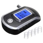 Digital Alcohol Tester Guy Detector Breathalyser Automatic LCD Display With 5 Mouthpiece