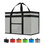 NZ Home XXL Insulated Cooler Bag and Food Warmer for Food Delivery & Grocery Shopping with Zippered Top, Gray (1 Pack)