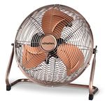 Schallen Copper Metal High Velocity Cold Air Circulator Adjustable Floor Fan with 3 Speed Settings (14")