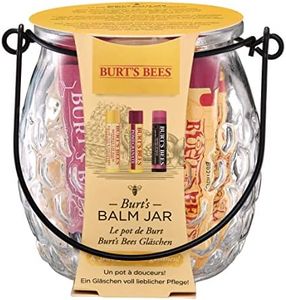 Burt's Bees Balsami Labbra in Vasetto, 1 x alla Cera d'Api con Vitamina E e Menta, 1 x all'Ibisco, 1 x al Melograno, 3 x 4.25 g