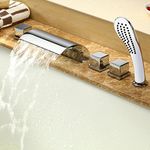 5 Units Waterfall Mixer Faucet Bathtub Tap Rainshower Handshower Set Bath Shower Bathroom Fitting Chromed