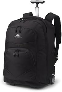 High Sierra Freewheel Pro Wheeled Backpack with 360 Degree Reflectivity, Rotating Handle, Large Main Compartment, and Laptop Sleeve, Black