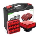 AgriEyes 2Pcs Rechargeable Flashing Lights for Vehicles, Super Magnetic Strobe Hazard Lights, Wireless Red Portable Led Warning Beacon Emergency Light for Trucks Bus Tractor Oversize Trailer