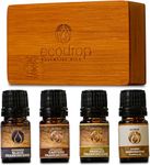 Ecodrop Frankincense Essential Oil Collection - 4X 5ml Bottle Set | Pure, Natural & Organic Therapeutic Grade Aromatherapy Boswellia Sacra, Serrata, Neglecta & Carteri Essential Oil Diffuser Gift Kit