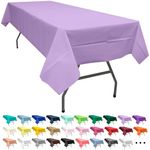 Party Ulyja Lavender 2 Pack Plastic Tablecloth Rectangle 54 x 108 Inches Disposable Lilac Pastel Purple Reusable Table Covers for Dining, Birthday, Wedding, Picnic, Event and Outdoor Use