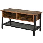 HOMCOM Industrial TV Stand, TV Console Table for TV up to 45'' Flat Screen, Entertainment Center for Living Room, Bedroom, Rustic Brown