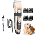 MARGI ENTERPRISE Unisex Dog Hair Trimmer, Rechargeable Cordless Electric Quiet Hair Clipper Grooming Kit Set, Professional Pet Hair Trimmer Long Short Hair Shaver for Dogs Cats Pets (Dog Trimmer Kit) (Gold)
