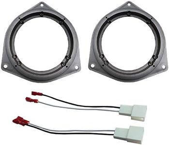 DKMUS 6.5" Car Door Speaker Mount Adapter Plates for Toyota Venza Solara RAV4 Camry Celica Echo Corolla Highlander 4 Runner Tundra Sequoia Yaris Prius Avalon Stand Ring Kit 1 Pair + Wiring Harness