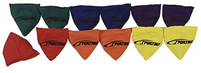 Sportime Triangle Bean Bags -1478834, Small, 6-Color, Set of 12