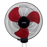 USHA Colossus Rust Free Aluminium Blade 400mm Wall Fan (Red) Pack of 1