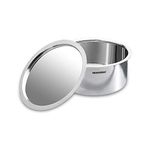 Bergner Argent TriPly Stainless Steel 20 cm Tope with Stainless Steel Lid, 3.7 L Topia/Patila with Stainless Steel Lid, Food Safe, Durable, Dishwasher Safe, Induction and Gas Ready