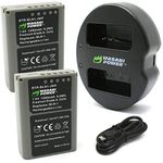 Wasabi Power Battery and Dual USB Charger for Olympus BLN-1, BCN-1 and Olympus OM-D E-M1, E-M5, Pen E-P5, 2 Batteries + Dual Charger (KIT-BB-BLN1-01)