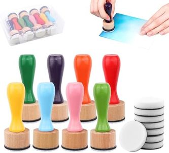 Briartw 8-Color Ink Blending Tool Set with Foam Applicators & Storage Box for Crafting, Scrapbooking, Card Making, Paper Crafts – Ergonomic Handle & Strong Hook-and-Loop Attachment