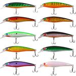 Saltwater Fishing Lures Hard Bait Set Minnow Lures Crankbait Swimbaits Bass Fishing Bait Set Artificial Topwater Fishing Lures Kit for Bass Trout Walleye Redfish Saltwater Freshwater Fishing