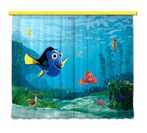 Disney AG Design Nemo Kids Curtains/3D Photo Print, Fabric, Multi-Colour, 180 x 160 cm /71 x 63 inches