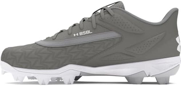 Under Armour Leadoff Low Rm 3.0 Baskets à crampons pour homme, (101) Gris baseball/gris baseball/blanc, 48.5 EU