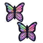 PASTEASE Nipple Cover Pasties - Monarch: Glitter Pastel Rainbow Butterfly - Aesthetic Outfit Accessory for St. Patrick's Day | Festival Rave EDM Party or Club