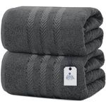 DAN RIVER Bath Sheets Set of 2 – 550 GSM Ultra Super Soft Sheets – 100% Cotton Jumbo Large Bath Towels for Bathroom, Home, Hotel, Spa, Beach, Pool, Gym – 35”x70” in Gray