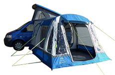 OLPRO Outdoor Leisure Products Loopo Breeze Blue & Grey Inflatable Campervan Awning 3.1m x 3.9m with canopy poles