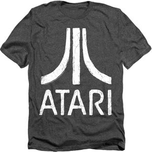 Popfunk Atari Video Game Retro Logo Vintage Gaming Console T Shirt & Stickers (XX-Large) Charcoal Heather
