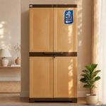 Nilkamal Freedom Large 18 (FMSC18) Shoe Rack Plastic Cabinet 3-Year Warranty with Dustproof Door – Shoe Rack for Home, Chappal Stand for Home Indoor & Outdoor, Shoes Rack Plastic with Door.