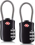 TSA Locks, EMIUP TSA Approved Luggage Locks 3-Digit TSA Security Padlock - Black Combination Padlocks for Travel Suitcases Backpack Bag Case (2 Packs)