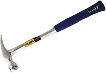 Estwing E3‐22S 22 oz Straight Claw Hammer with Smooth Face & Shock Reduction Grip, Silver