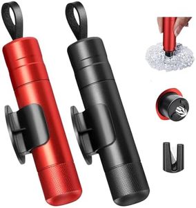 2-Pack Life Hammer, 2025 Upgraded Car Window Breaker and Seatbelt Cutter - Emergency Escape Tool with One-Second Break Technology & Reusable Adhesive Base