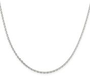 925 Sterling Silver 2mm Beveled Oval Link Cable Chain Necklace 20 Inch Pendant Charm Fancy Fine Jewelry For Women Gifts For Her