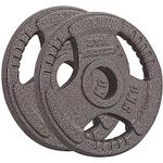 GYM MASTER Pair of Tri Grip 2" Olympic Weight Plates in Cast Iron - 5kg