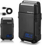 Gertzy Electric Shaver for Men Face, Men's Razor, Cordless Beard Foil Shavers, Wet Dry Waterproof, 3-Speed Adjustable Shaving,Rechargeable Type-C Charging, LED Display (Black)