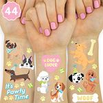 xo, Fetti Dog Temporary Tattoos for Kids - 44 Glitter Styles | Animal Birthday Supplies, Pet Lover Party Favors, Woof Arts and Crafts