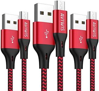 AVIWIS Cavo Micro USB, [3 Pezzi 2M] Cavi Micro USB Rapida Ricarica Nylon Intrecciato Caricabatterie Android di Ricarica Compatible with Samsung Galaxy S7/S6/J7/J5, Note 5, Huawei, Honor, LG, Kindle