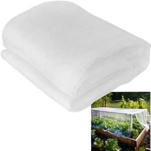 Greenhouse Barrier Mesh,2.4 x 4 m Mosquito Insect Bird Net,Floating Row Covers Ultra Fine Garden Netting,Anti-Bird High-Density Cuttable Plant Netting,for Protect Vegetables Fruits Flower Crop(White)