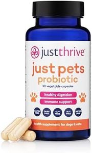Just Thrive Just Pets Probiotic - Daily Digestive Probiotics for Dogs and Cats - 4 Billion CFUs Pet Probiotic, 30 Capsules