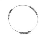 Silverly Women's 925 Sterling Silver Intricate Balinese Scrollwork Bangle Bracelet