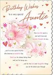 Piccadilly Greetings Traditional Birthday Card Auntie - 9 x 6 inches,pink