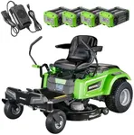 NovorikX 54V 42'' Cordless Electric Riding Lawn Mower, Zero Turn Lawn Mower with 4 * 10AH Batteries and Plug in Charger for Large Yard