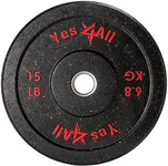 Yes4All 2-Inch Bumper Plate, Olympic Weight Plates for Weightlifting & Strength Training - 15 LBS (Single)