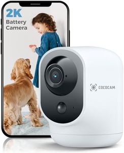 COCOCAM 2K Indoor Pan/Tilt Security Camera with 5200mAh Battery, WiFi Camera, Wireless for Baby Monitor/Pet Camera/Home Security, AI Recognition, PIR Human Detection, Compatible with Alexa, 2.4G WiFi