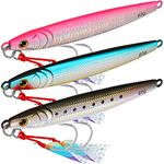 TRUSCEND Fishing Spinner Lures, Spoons Jigging Lures for Pike Mackerel Cod Trout Perch, Bass Lures Sea Fishing Accessories, Multi-Function Metal Blade Baits, Surf Fishing Lure with Tail Spinners