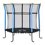 HOMCOM 5.2FT / 63 Inch Kids Trampoline With Enclosure Net Mini Indoor Outdoor Trampolines for Child Toddler Age 3-10 Years Blue