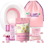 Fivona 5-in-1 Yoni Steam Kit Includes Sitz Bath Seat, Steaming Herbs, Feminine Oil, Herbal Soap, Storage Bag, All Natural Herbal Vaginal Care Set