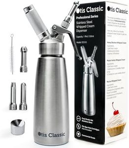 Otis Classic 304 Stainless Steel Whipped Cream Dispenser, 500ml w/ 3 Decorating Nozzles - Commercial Grade Quality Made of Food Grade Stainless Steel - Easy to Use and Clean Ideal for Desserts for Home Chef