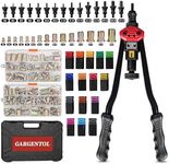 GARGENTOL Rivet Nut Tool Kit, 16-Inch Rivnut Tool with 15 Metric & SAE Mandrels and Rivet Nut Gun, 200pcs Rivnut Tool Kit Assortment, Nutsert Tool Kit with Carrying Case