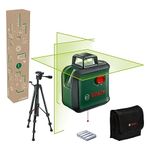 Bosch cross line laser AdvancedLevel 360 with premium tripod (3 laser lines incl. 360° for alignment throughout the entire room, in E-Commerce cardboard box)