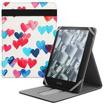 HoYiXi Foldable Case Compatible with 6.8" Kindle Paperwhite 11th Generation 2021/Signature Edition 2021/Kindle 2019 10th Gen Vertical Flip Stand Cover for 6-6.8'' Kindle Kobo Ebook Ereader -Heart