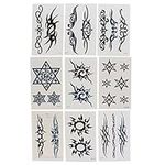 Lurrose 36Pcs Halloween Temporary Tattoos Tribal Totem Tattoo Sticker Body Art Makeup Fake Tattoo Party Supplies for Men Women Dress Costume (Assorted Color)