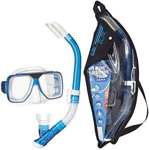 TUSA Sport Adult Liberator Mask and Snorkel Combo, Clear Blue